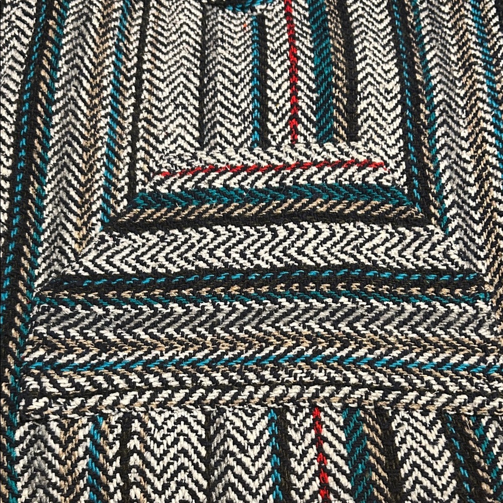 Men's or women’s multicolored Hooded Baja Sweater “drug rug” - Picture 3 of 3